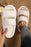 White Casual Soft Ribbed Double Straps Flat Slippers