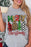 Gray Merry Christmas Tree Print Crew Neck Graphic Tee