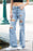 Sky Blue Vintage Distressed Ripped Wide Leg Jeans