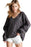 Grey Textured Exposed Seam Pullover Sweatshirt for Women