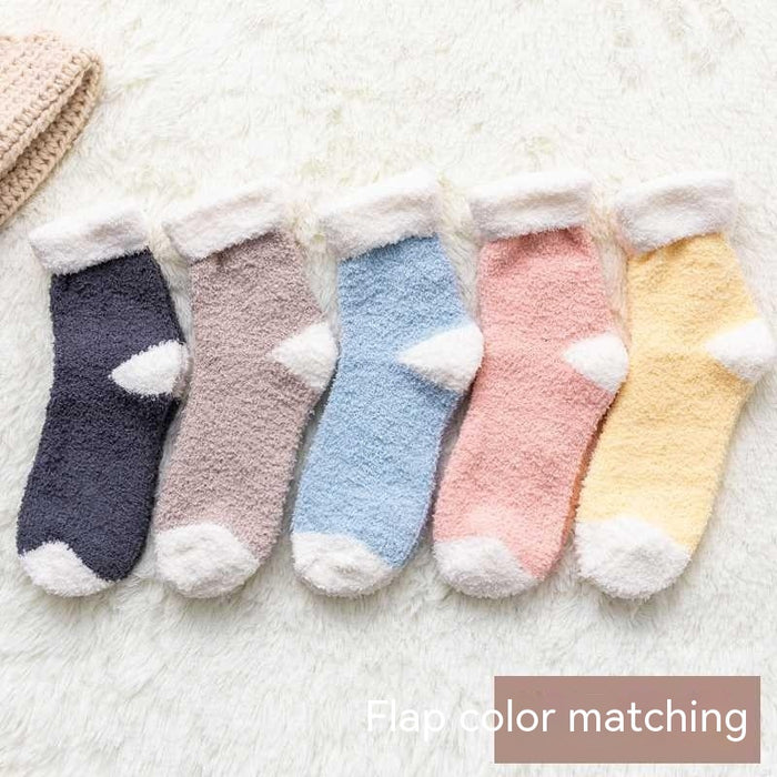 Coral Fleece Socks Men Cute Fluffy Winter High Tube Mao Mao