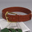 Concave Shape Large Pin Buckle Cowhide Wide Belt