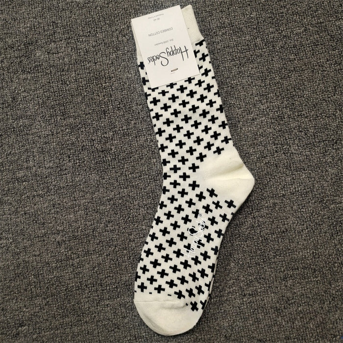 New Mid-High Tube Cute Polka Dot Love INS Four Seasons Tube Socks