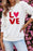 Beige LOVE Patched Graphic Valentines Sweatshirt