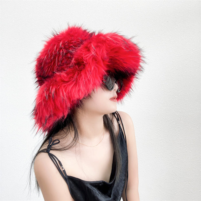 Warm Environmental Protection Fur Raccoon Fur Thickened Autumn And Winter Personalized Punk Hat