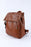 Brown Retro PU Leather Large Capacity Backpack