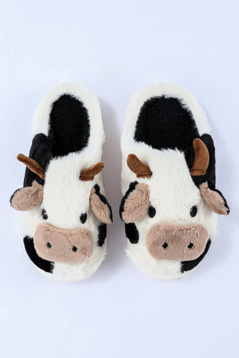 White Cartoon Animal Animal Plush Slippers