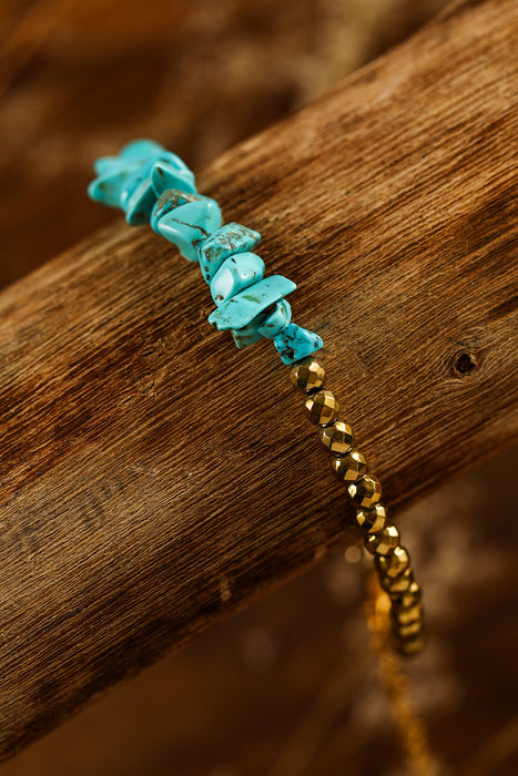 Gold Vintage Turquoise Adjustable Bracelet