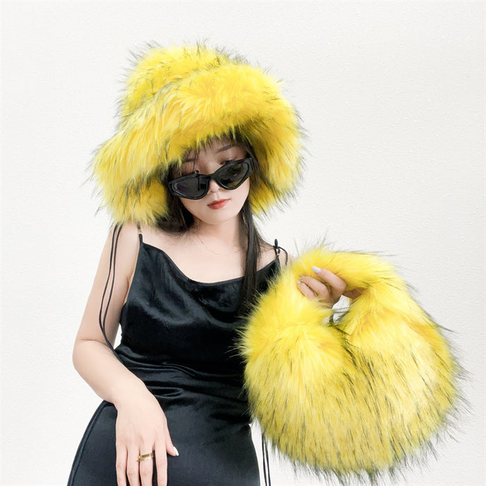 Warm Environmental Protection Fur Raccoon Fur Thickened Autumn And Winter Personalized Punk Hat