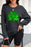 Black Sequin Embroidered Clover Corded Graphic Sweatshirt