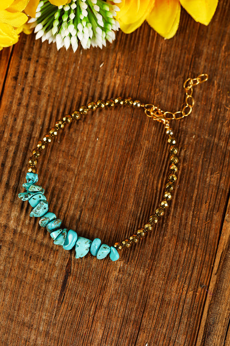 Gold Vintage Turquoise Adjustable Bracelet