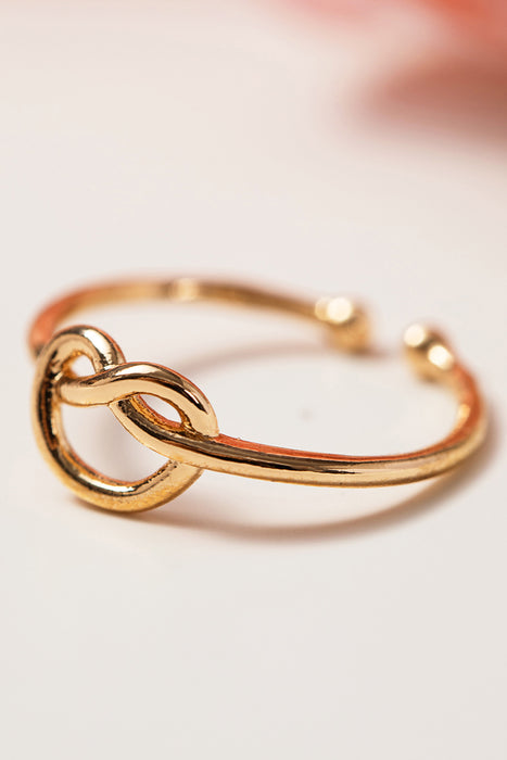 Gold Valentines Knot A Heart Adjustable Ring