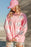 Pink Sequin Baseball Graphic Drop Sleeve Sweatshirt