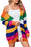 Multicolor Striped Print Button Front Knitted Long Cardigan