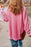 Pink Santa Claus Graphic Drop Shoulder Split Sweatshirt