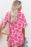 Pink Leopard Print Drop Sleeve Oversized T Shirt