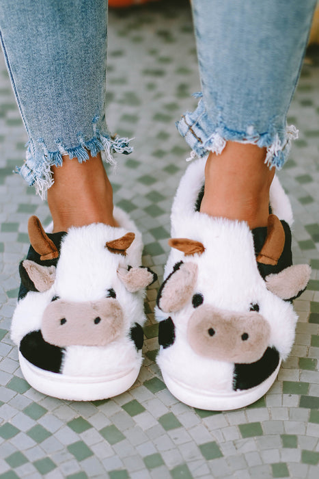 White Cartoon Animal Animal Plush Slippers