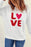 Beige LOVE Patched Graphic Valentines Sweatshirt