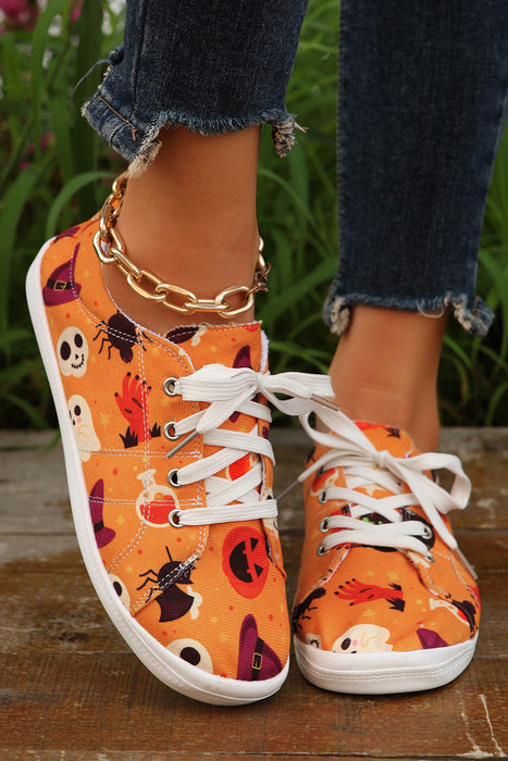 Russet Orange Halloween Ghouls & Pumpkin Sneakers