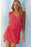 Coral Paradise Elastic Silk Cotton Beach Short Dress