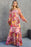 Multicolor Boho Floral Smocked Off Shoulder Puff Sleeve Maxi Dress