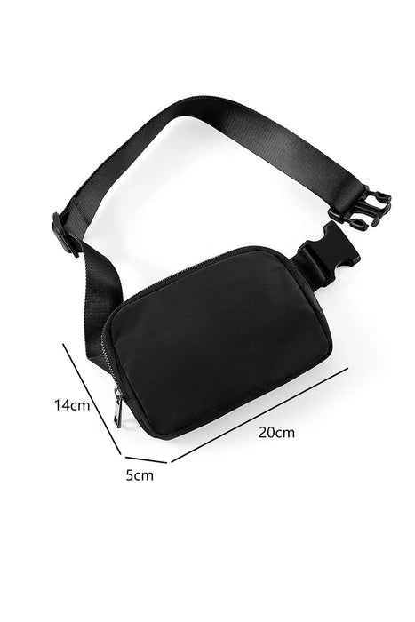 White Waterproof Zipped Fanny Pack Crossbody Sling Bag