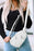 White Adjustable Strap Zipper PU Leather Sling Bag