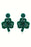 Blackish Green St Patrick Clover Beaded Dropping Earrings