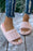 Pink Comfy Plush Band Open Toe Slippers