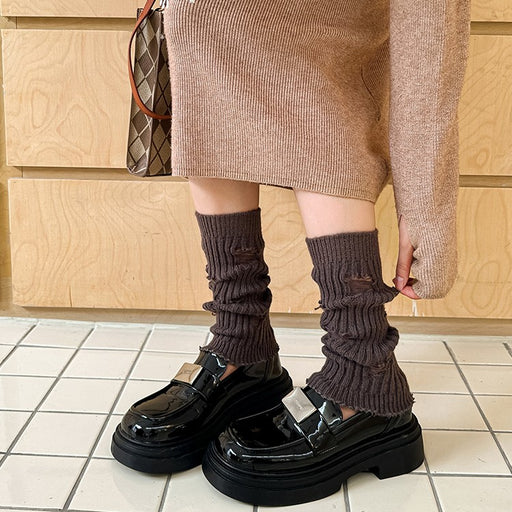 Personalized Gray Perforated Calf Socks