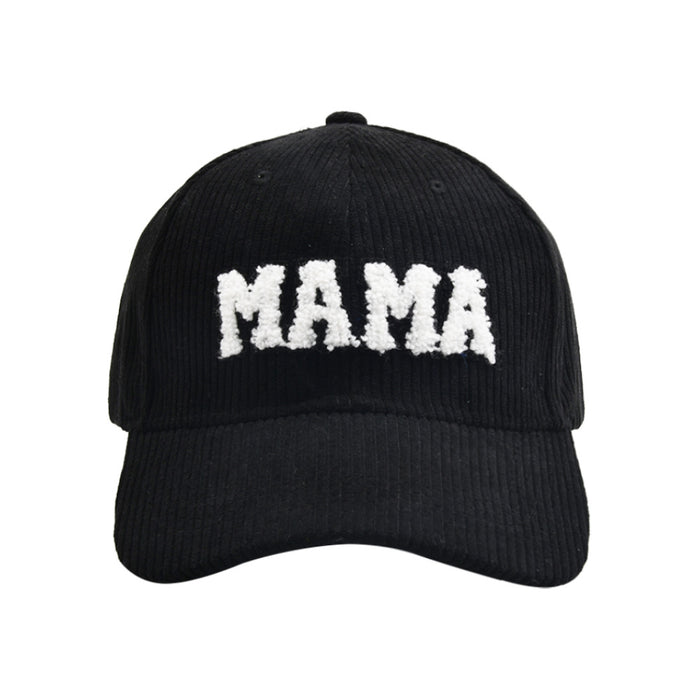 Letter MAMA Embroidered Corduroy Baseball Cap Cap Female Parent-child Style