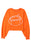 Orange Game Day Lettering Rugby Notched Neck Cropped Sweatshirt