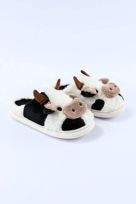 White Cartoon Animal Animal Plush Slippers