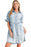 Blue Mineral Washed Ruffled Short Sleeve Pocketed Denim Dress