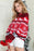 Red Christmas Printed Casual Round Neck Sweater