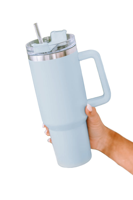 Red 304 Stainless Steel Insulated Tumbler Mug With Straw