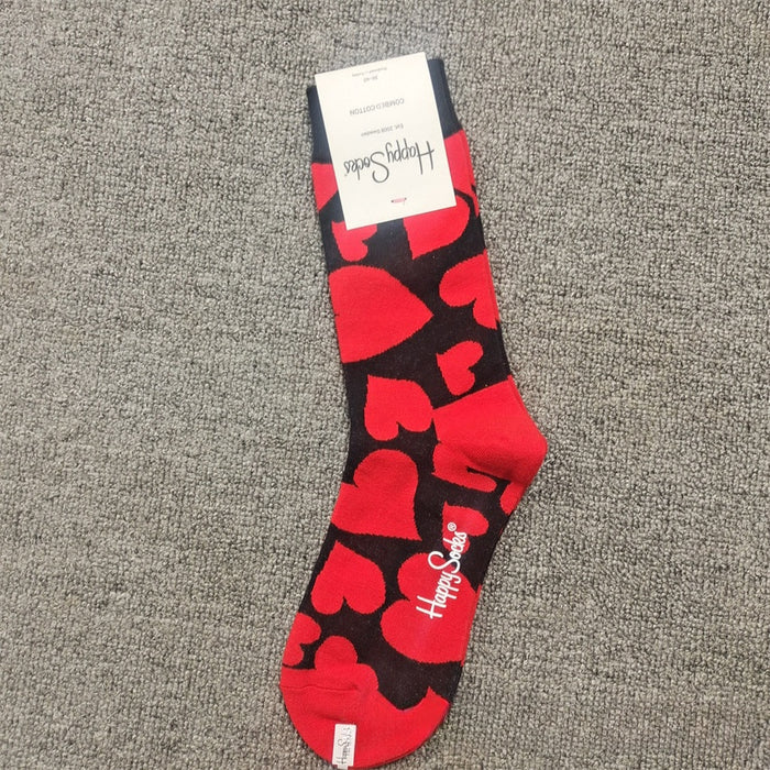 New Mid-High Tube Cute Polka Dot Love INS Four Seasons Tube Socks