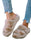 Brown Winter Plush Hollow Out Slippers