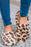 Camel Leopard Print Fuzzy Home Slippers