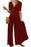 Red Plain Basic Short Sleeve Wide Leg Jumpsuit