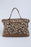 Leopard Print Studded Tassel Zipper Tote Bag