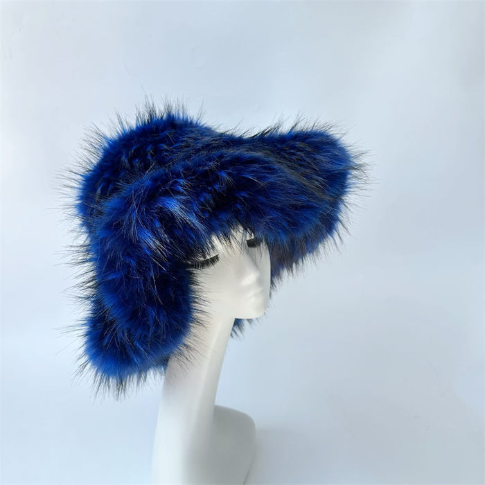 Warm Environmental Protection Fur Raccoon Fur Thickened Autumn And Winter Personalized Punk Hat