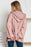 Pink Bishop Sleeve Zip Up Hoodie Jacket with Flap Pockets