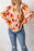 Multicolor Abstract Bohemian Puff Sleeve Blouse