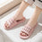 Anti-slip Striped Texture Hollow Design Slippers Women Floor Bathroom House Shoes Summer Indoor Home Slipper Couple