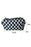 Sky Blue Checkered Knitted Zipper Makeup Bag