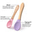 Baby Wooden Spoon Silicone Wooden Baby Feeding Spoon Organic Soft Tip Spoon BPA Free Food Grade Material Handle Toddlers Gifts