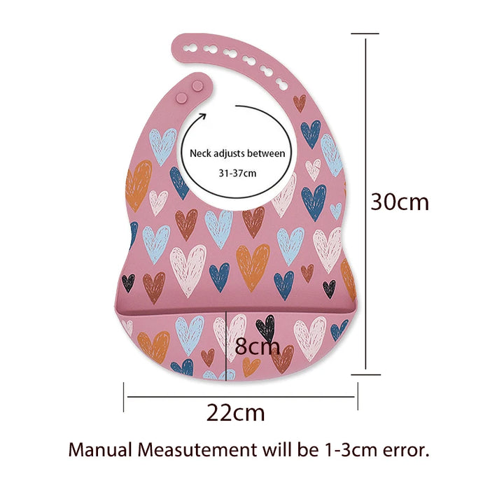 Baby Bibs Cartoon Silicone Bib Waterproof Baby Feeding Newborn Saliva Towel Toddler Aprons Adjustable Burp Cloth Dropshipping