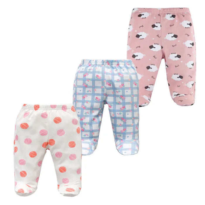 3PCS/lot Baby Pants 100% Cotton Autumn Spring Newborn Baby Boys Girls Trousers Kid Wear Infant Toddler Cartoon For Baby Clothing