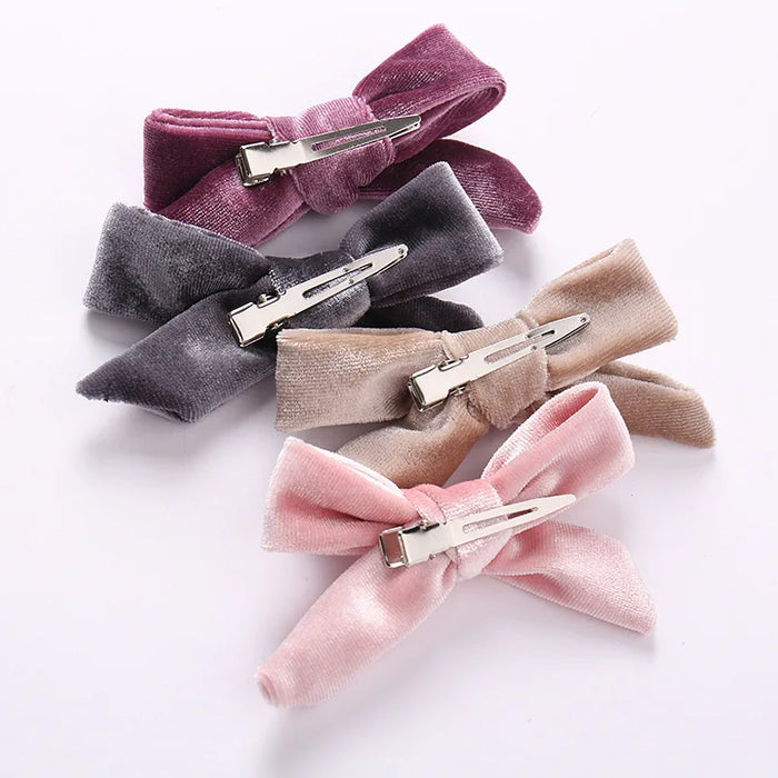 Baby Bows Hair Clips Girls Velvet Hair pins Toddler Party Hairclips Kids Barrette Kid Hairgrips Infant Cute Hair Accessories